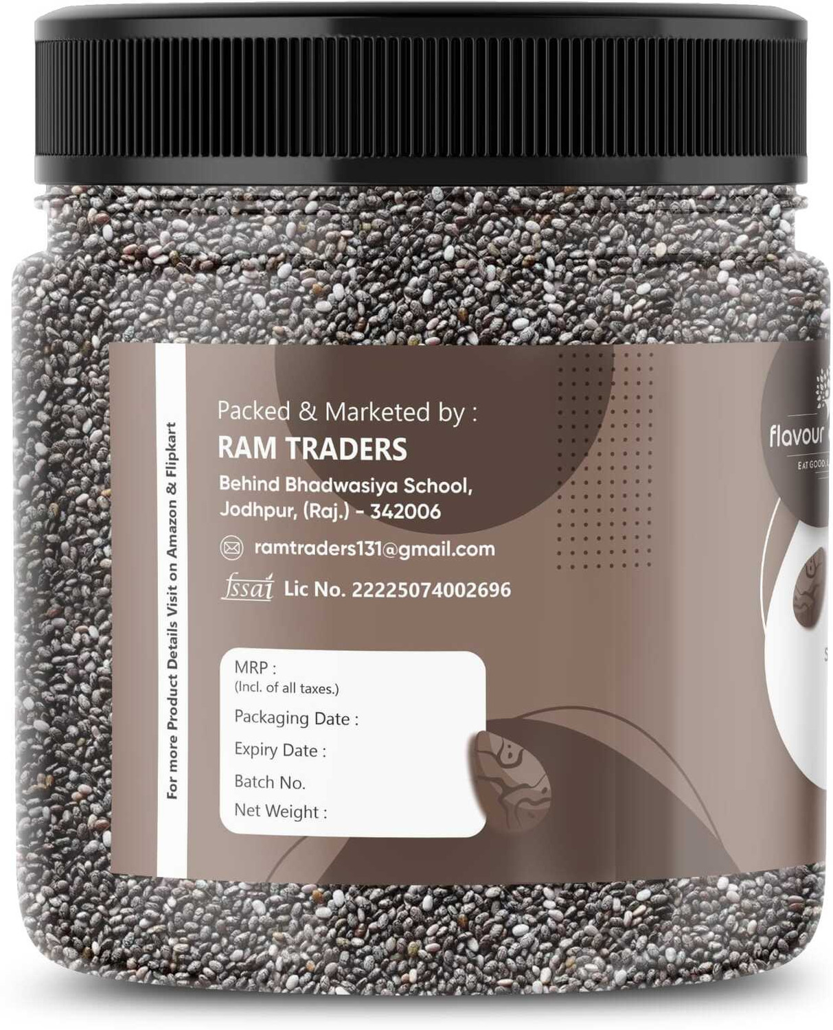 Image of Flavour Delight Chia Seeds | Healthy Food for Eating | Diet Snacks for Weight Loss | Black Chia Seeds