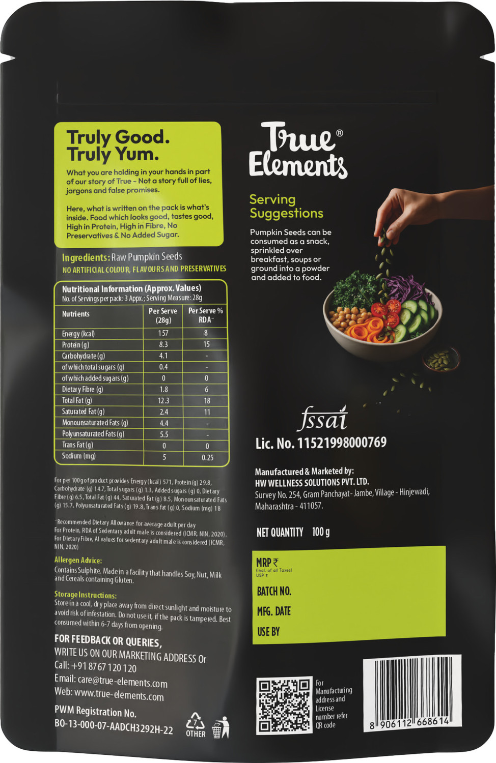 Image of True Elements Raw Pumpkin Seeds