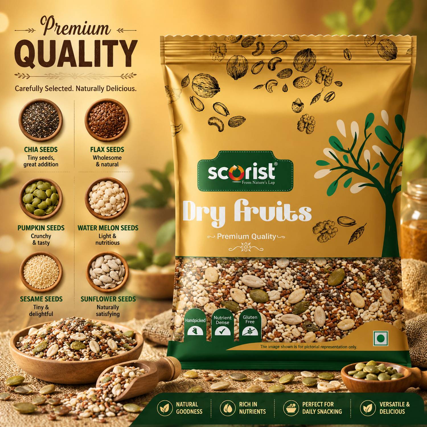 Scorist Popular Seed Mix 6 in 1, 1kg - Image 3