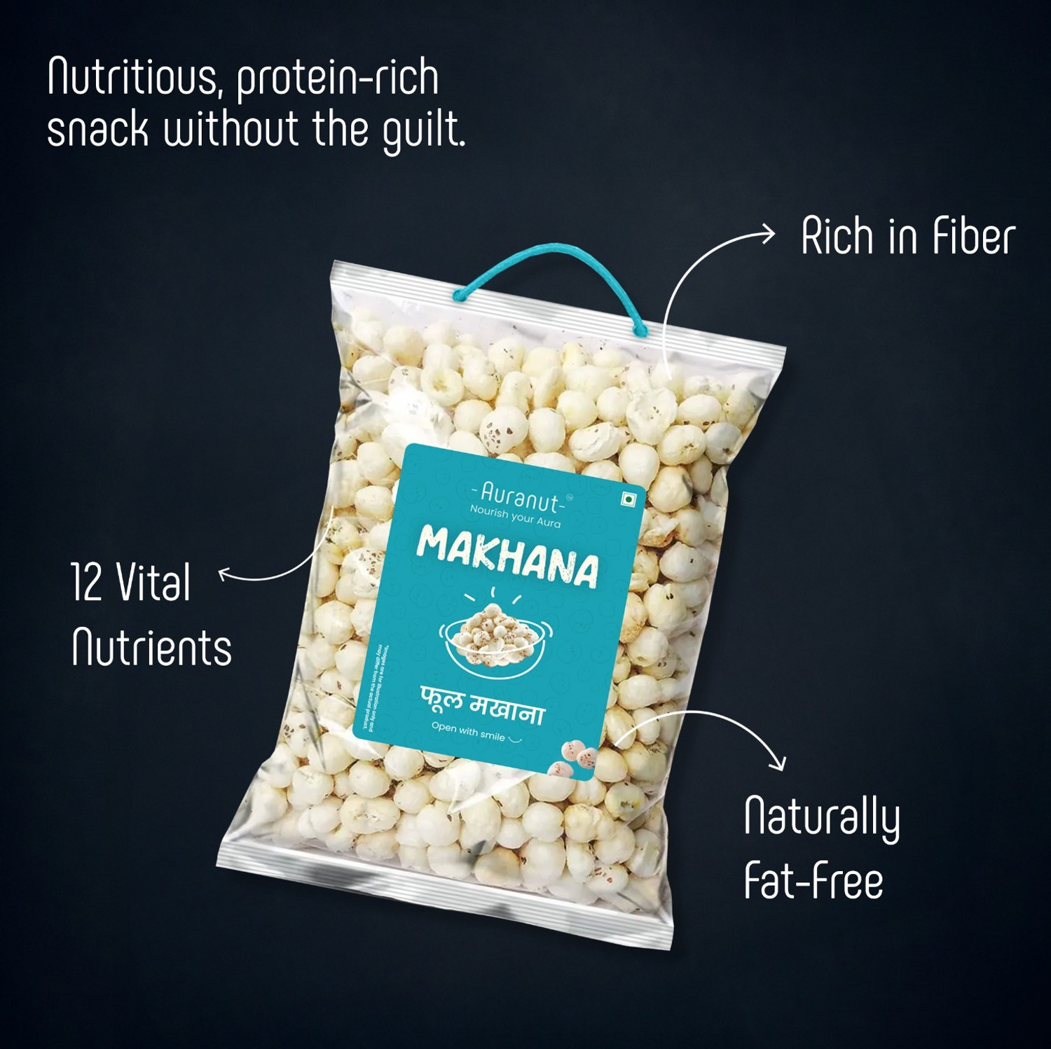 Image of AURANUT Bold Size Makhana | Premium Fox Nuts | Healthy Snack Makhana