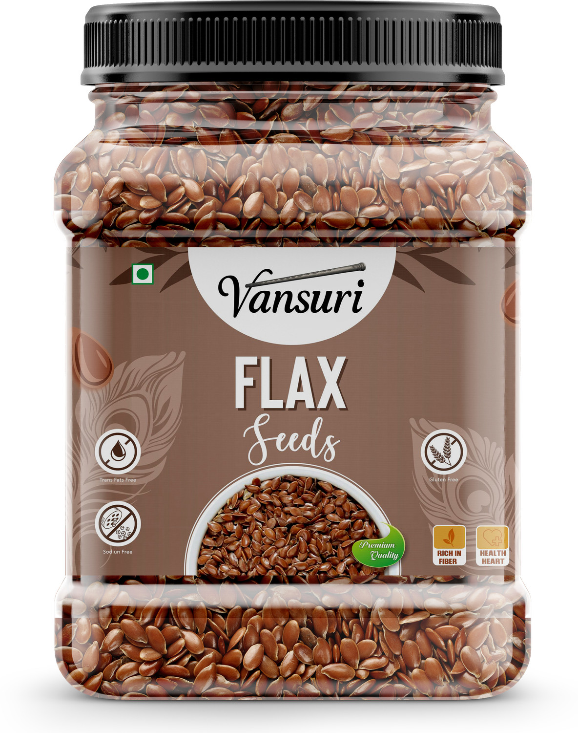 Image of VANSURI Raw Flax seeds Rich in Omega 3, Zinc & Protein / Alsi Seeds Brown Flax Seeds