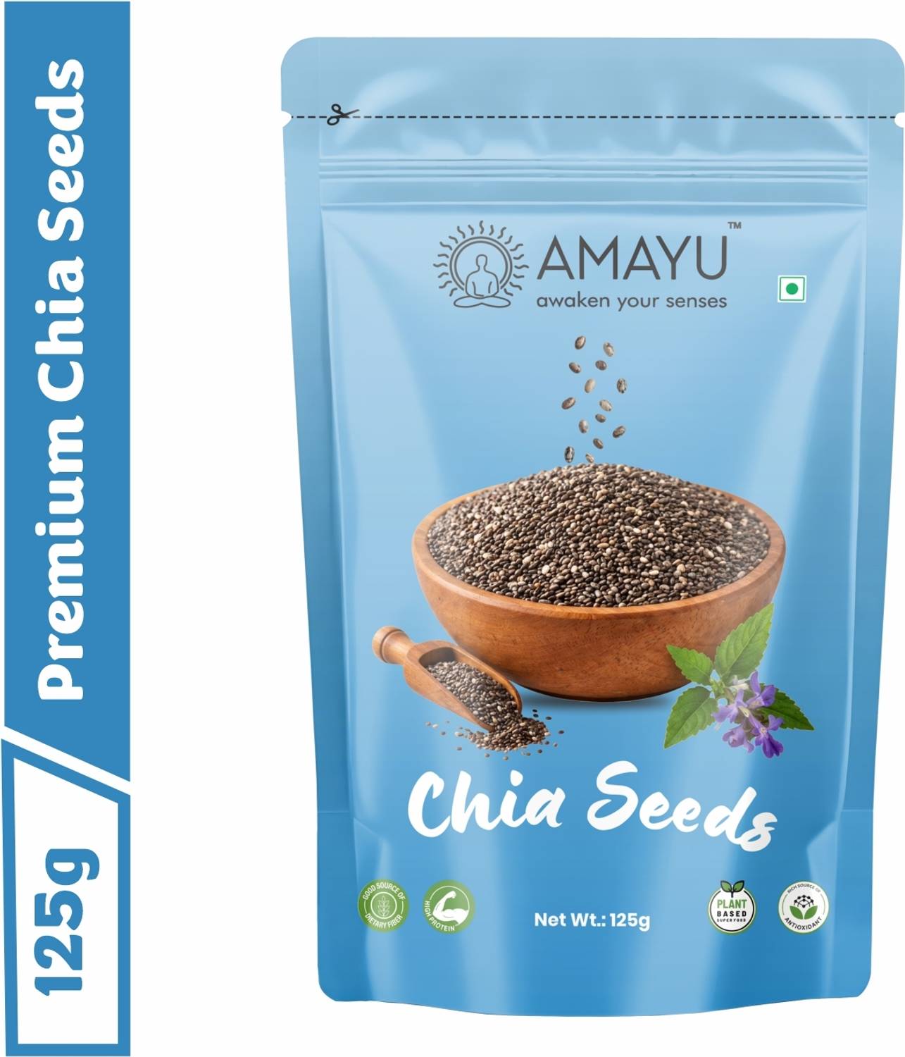 AMAYU Raw Organic for Weight Loss & Eating Combo | Omega 3, Zinc&Fiber, with Calcium Chia Seeds