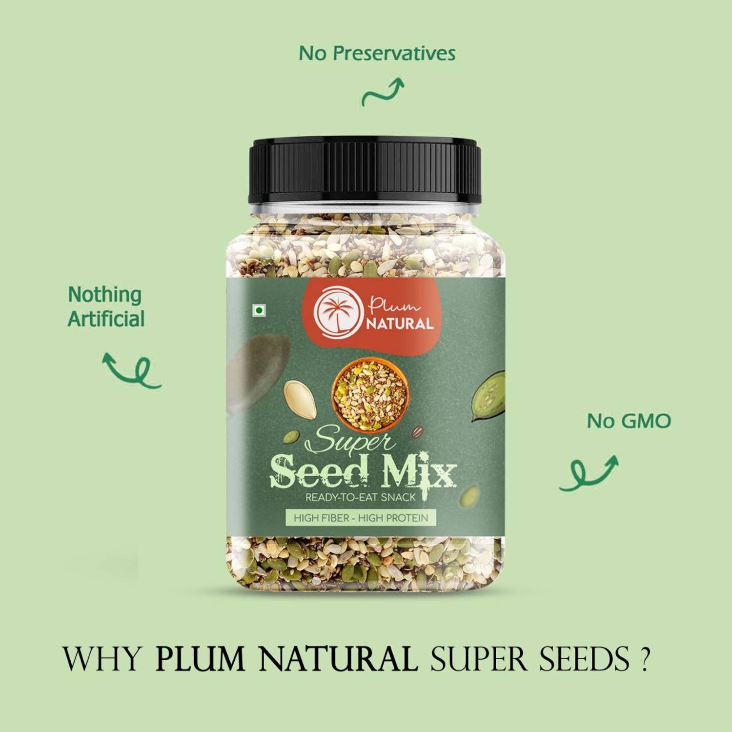 Plum 7 in 1 Roasted Seeds Mix 496g - Image 3