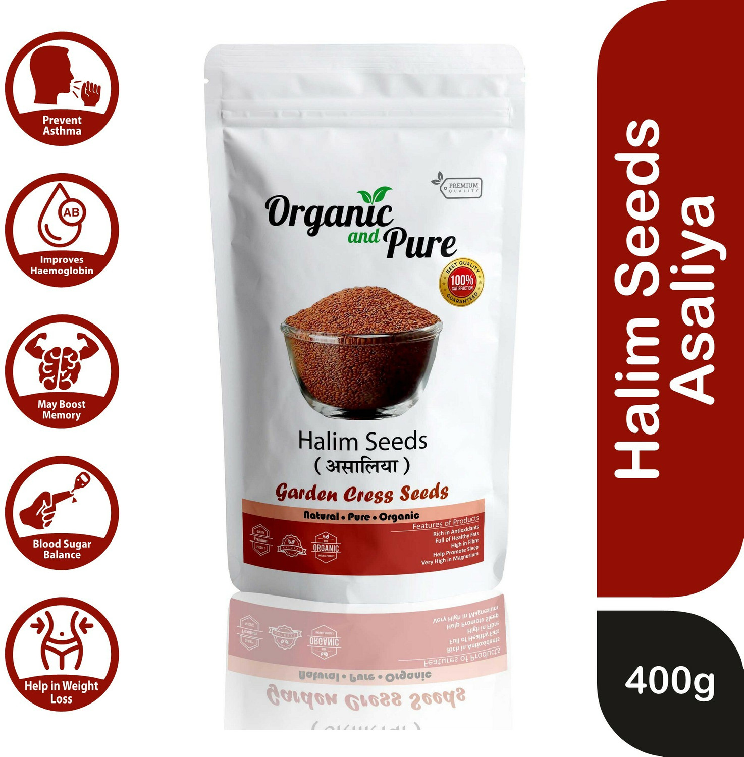 Image of Organic and Pure Halim Seeds Garden Seeds Aliv Seeds for Weight Loss for Hair Growth Seed