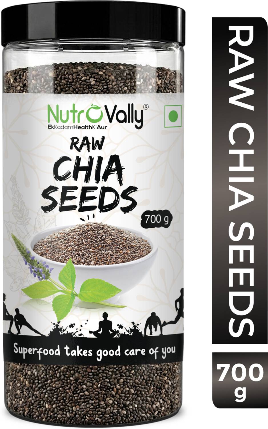 NutroVally Raw Chia Seeds for Weight Loss with Omega 3 , Zinc and
