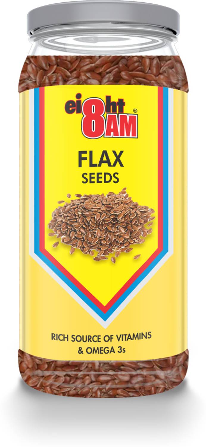 8AM Flax Seeds, Alsi Seeds for Hair Growth & Skin Health Raw Superfood Rich in Iron Brown Flax Seeds