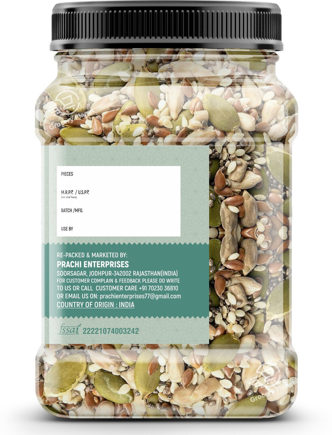 Image of Grocery Planet 5-in-1 Mix Seeds - Chia, Flax, Pumpkin, Sunflower & Watermelon |Superfood Mixed Seeds