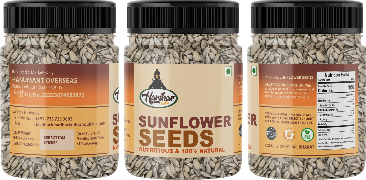 Image of HARIHARKRIDHA Premium Seed Combo | Chia, Pumpkin, Sunflower, Flax Seed | For Health & Wellness Chia Seeds, Pumpkin Seeds, Brown Flax Seeds, Sunflower Seeds