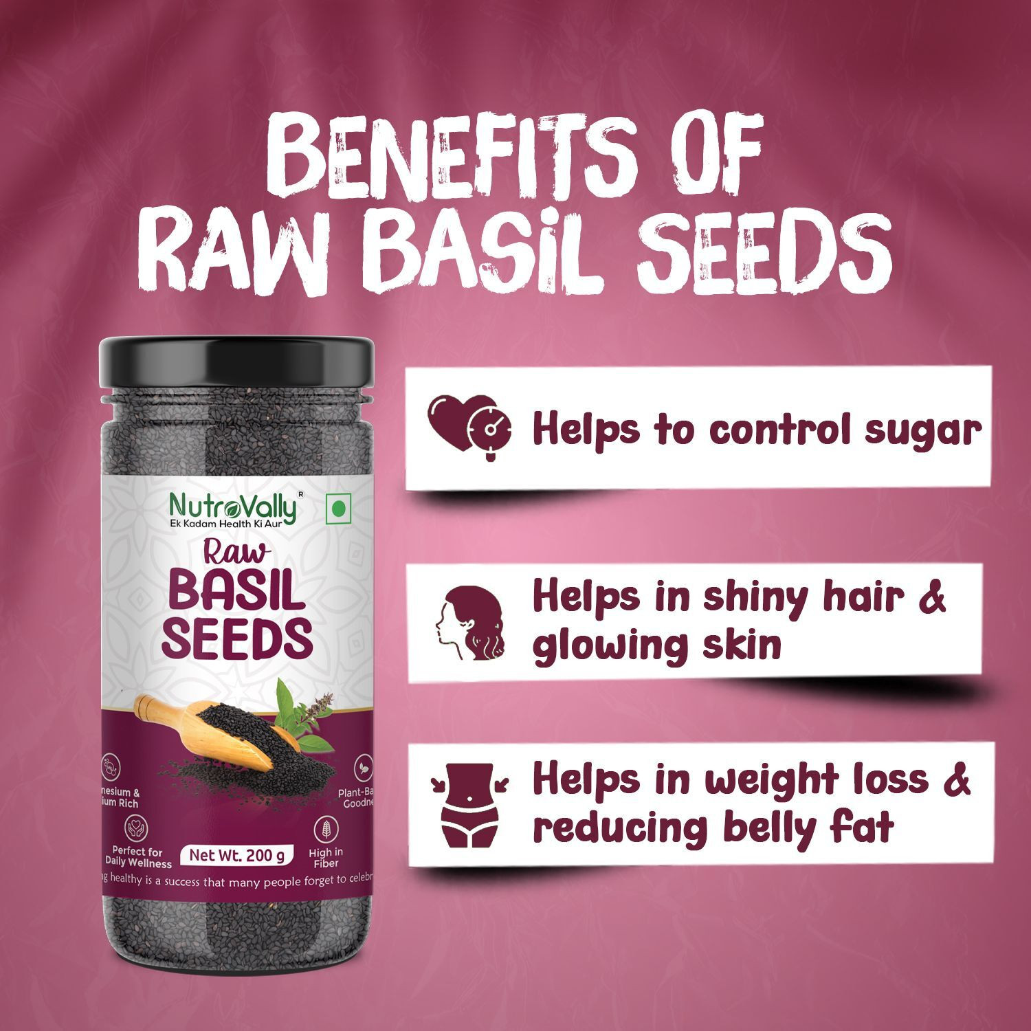 Image of NutroVally Gond Katira & Basil Seeds Combo (200g Each) | Natural Cooling Superfood Basil Seeds