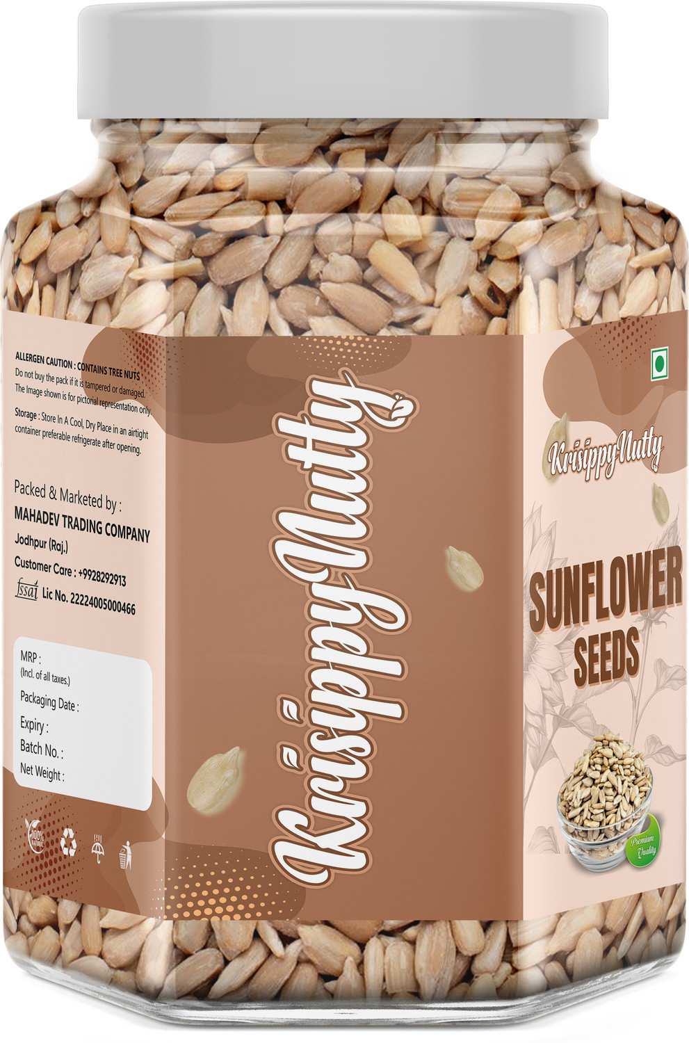 Image of KrisippyNutty Sunflower Seeds for Eating | High in Protein and Fibers | Sunflower Seeds (1 kg)