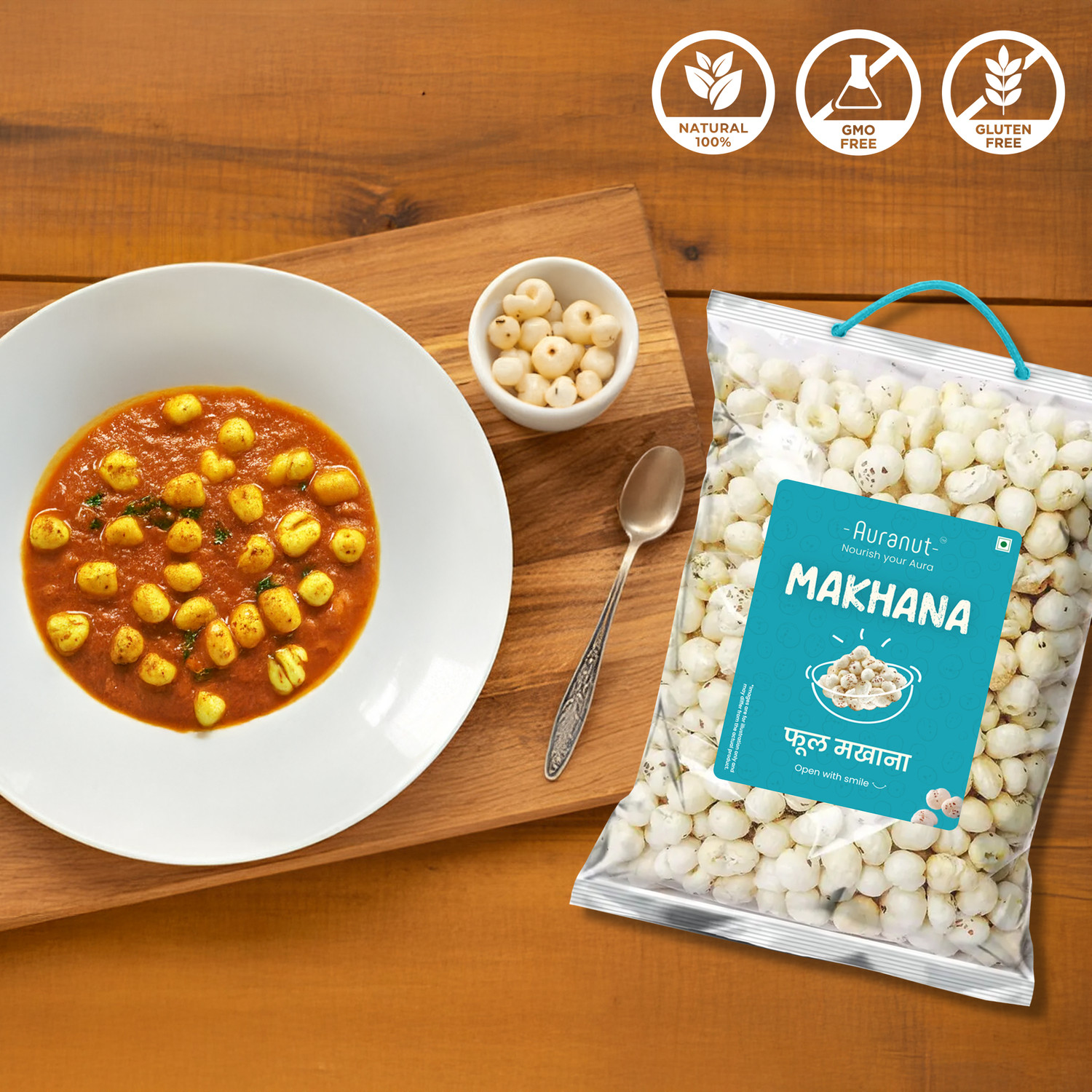 Image of AURANUT Bold Size Makhana | Premium Fox Nuts | Healthy Snack Makhana