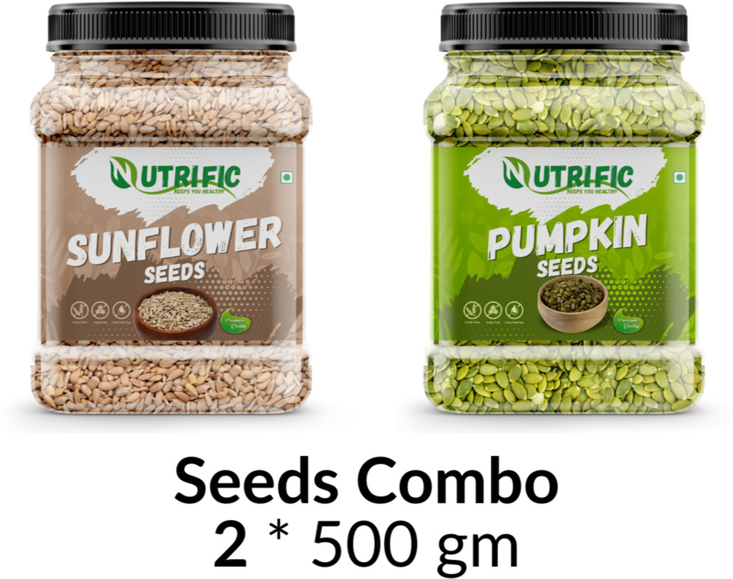 Image of Nutrific Pumpkin Sunflower Combo | Seeds Combo | Superfood | Immunity Booster | Pumpkin Seeds, Sunflower Seeds
