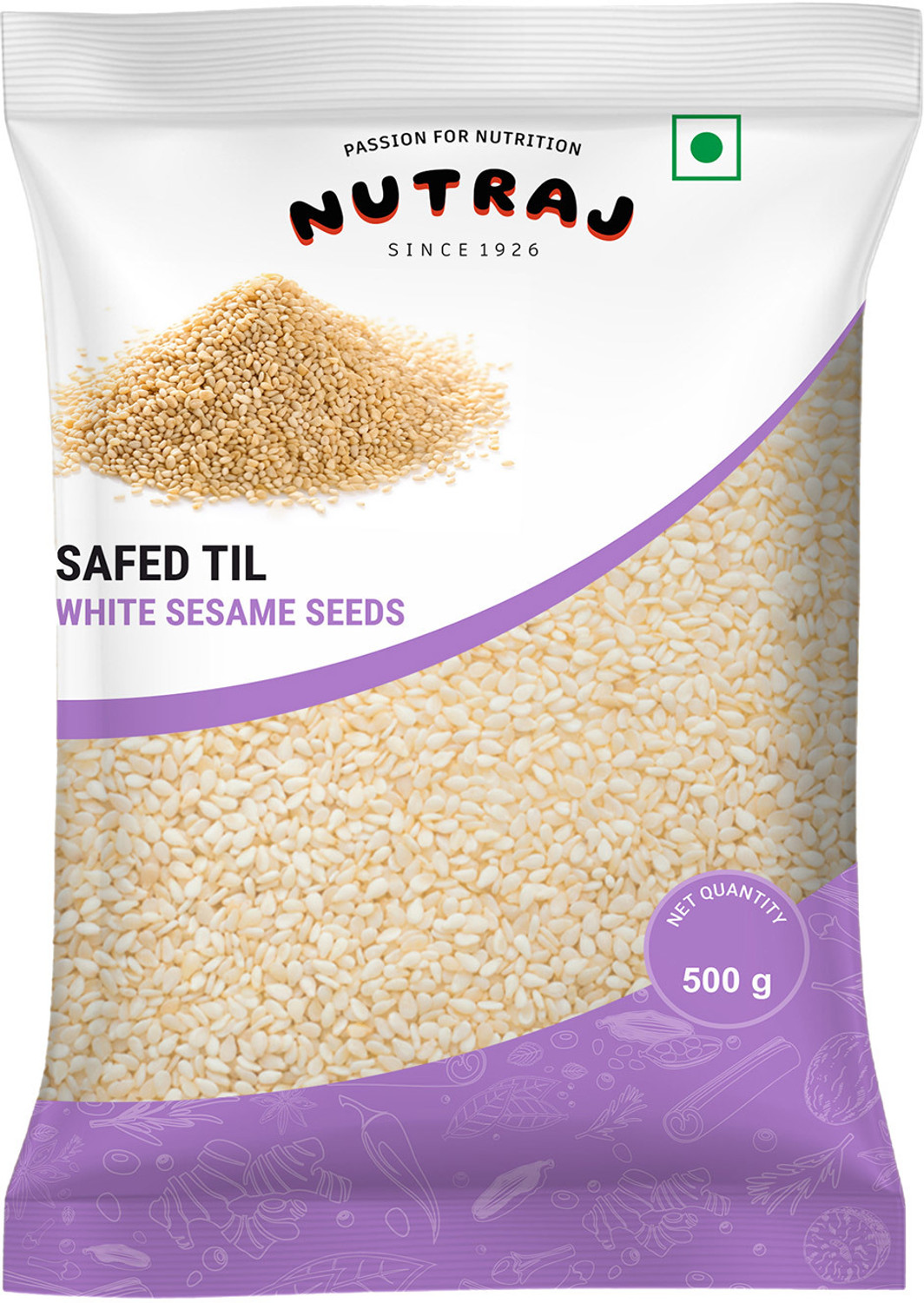 Image of Nutraj White Sesame Seeds 1 Kg (500g x 2), Raw Safed Till, White Til Seeds for Eating Sesame Seeds
