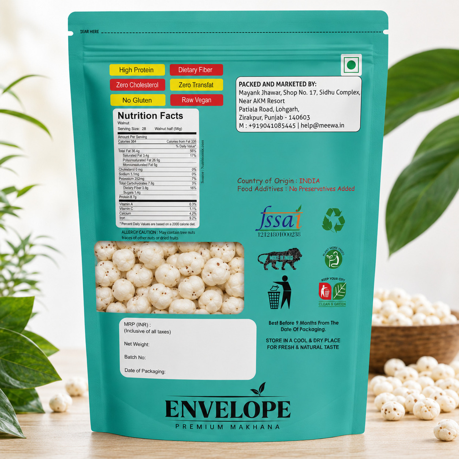 Image of Envelope Dryfruits Plain Makhana Fox Nuts Makhana