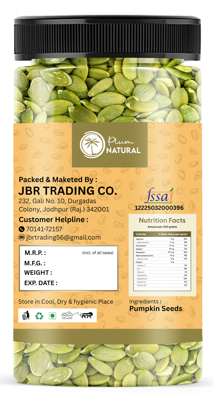 Image of Plum Natural Pumpkin Seeds Raw Edible High Protein Fiber Magnesium Omega3 Healthy Snacks Pumpkin Seeds