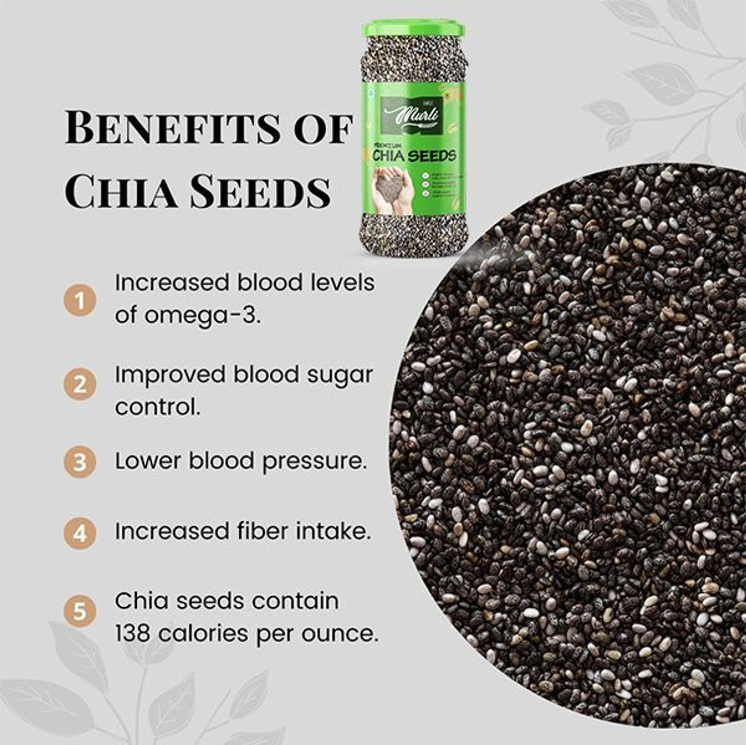 Image of SHREE MURLI Combo of Chia, Pumpkin, Sunflower & Flax Seeds |Good for Weight Loss Management| Brown Flax Seeds, Chia Seeds, Pumpkin Seeds, Sunflower Seeds
