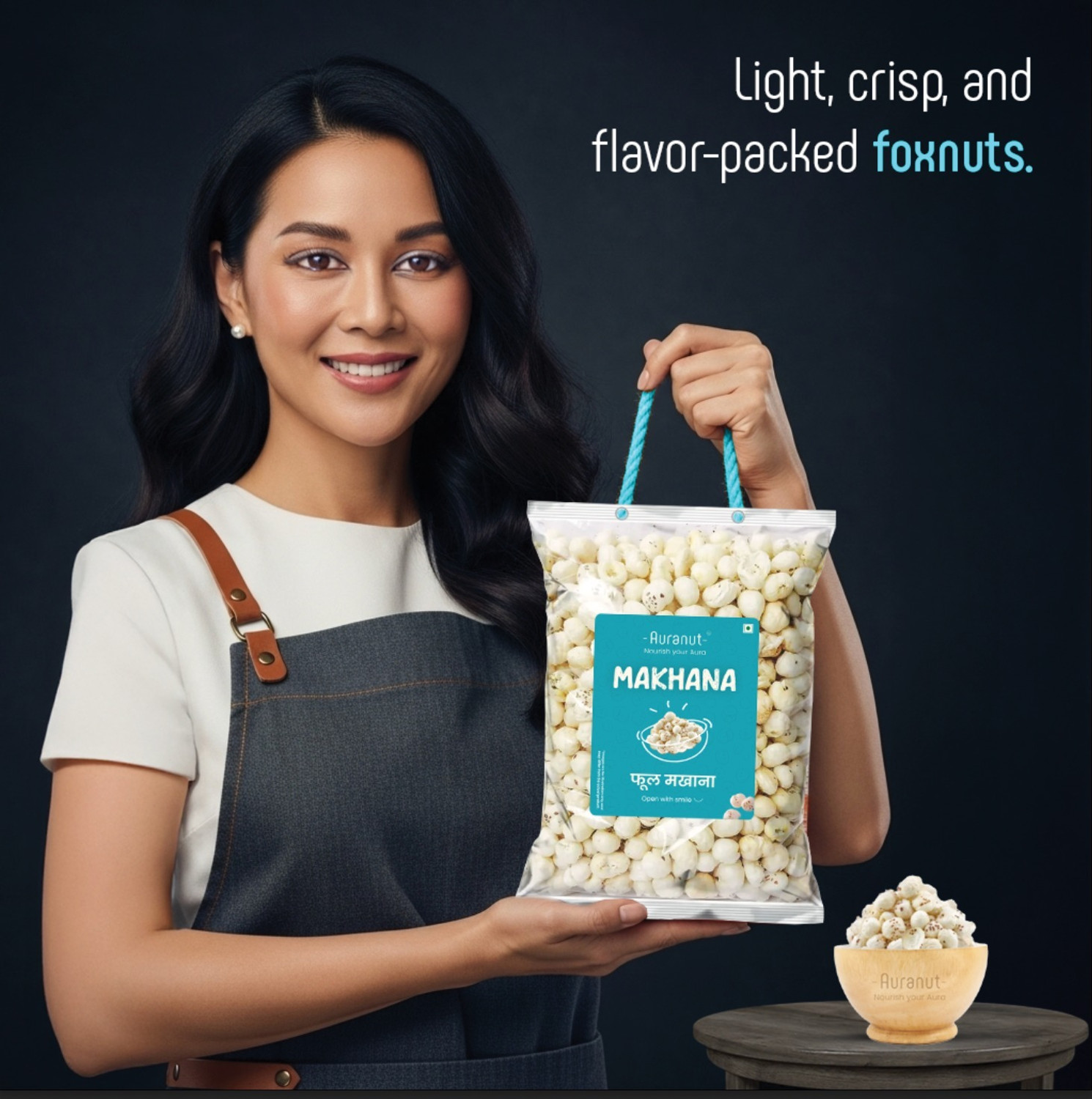 Image of AURANUT Bold Size Makhana | Premium Fox Nuts | Healthy Snack Makhana
