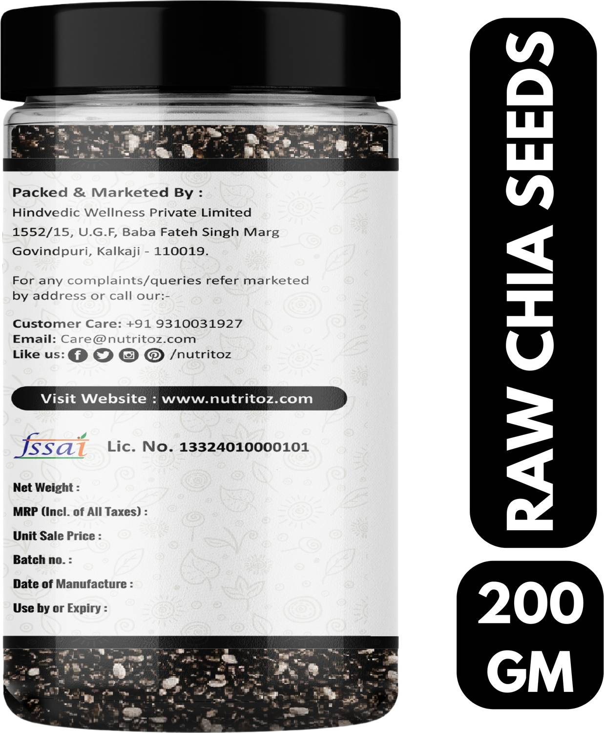 Nutritoz Natural Raw Chia Seeds, 200g - Image 4
