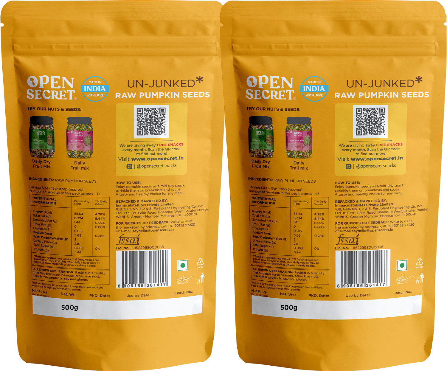 Image of OPEN SECRET Premium Raw Pumpkin Seeds