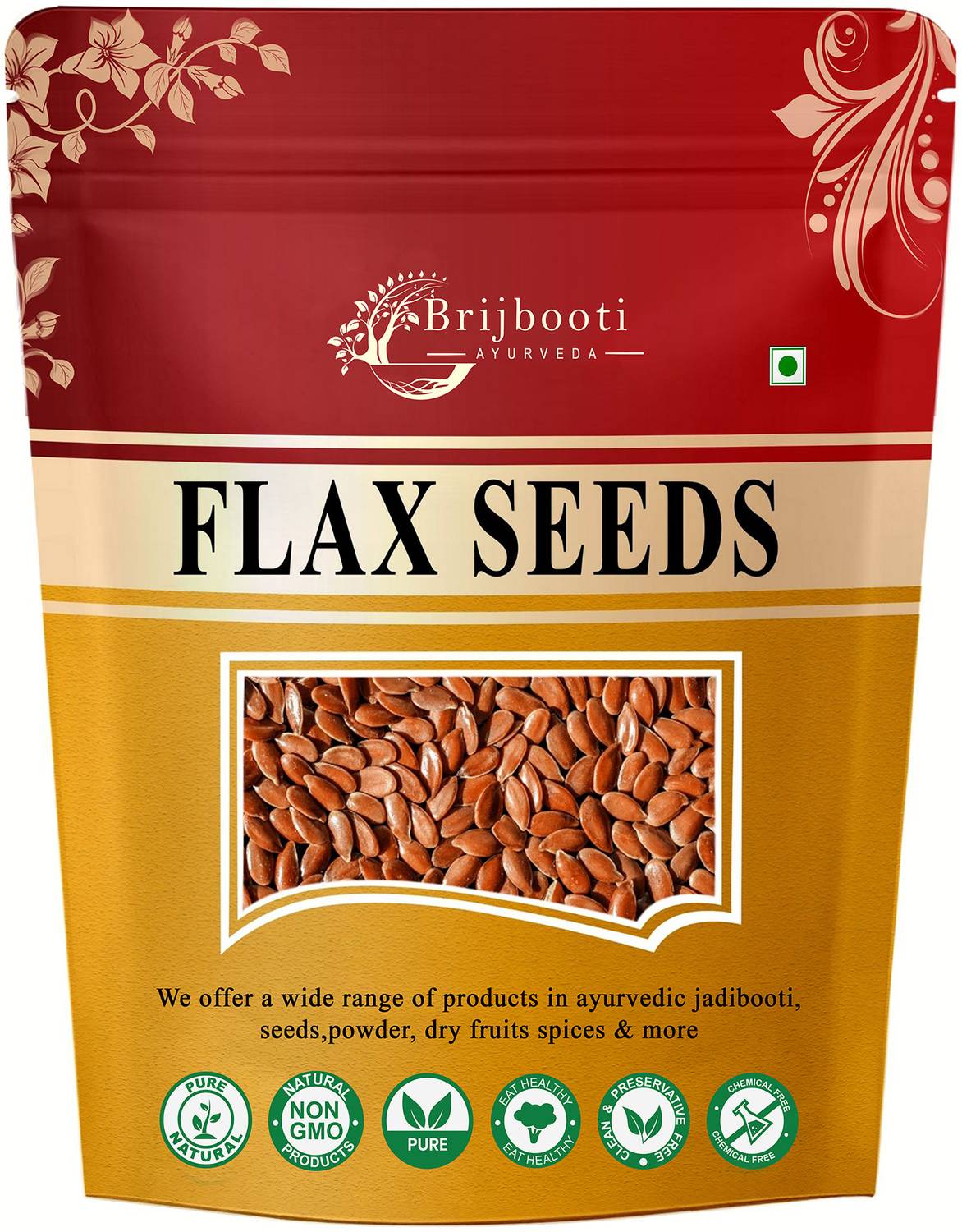 BrijBooti Flax Seeds| Alsi Seeds | Flax Seeds for Hair Growth | Flax Seeds for Eating Brown Flax Seeds