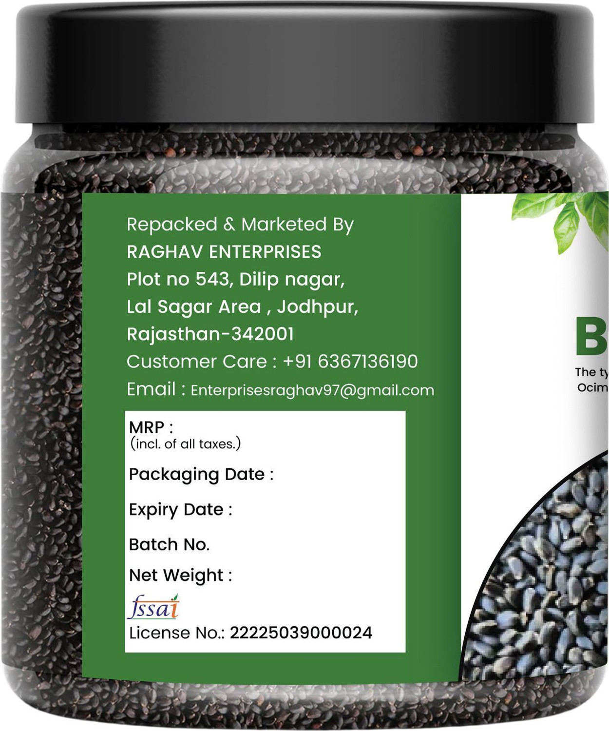 Image of NUTRI ZAIKA Basil Seeds | Sabja Seeds for Weight Loss | Natural Cooling & Healthy Superfood Basil Seeds