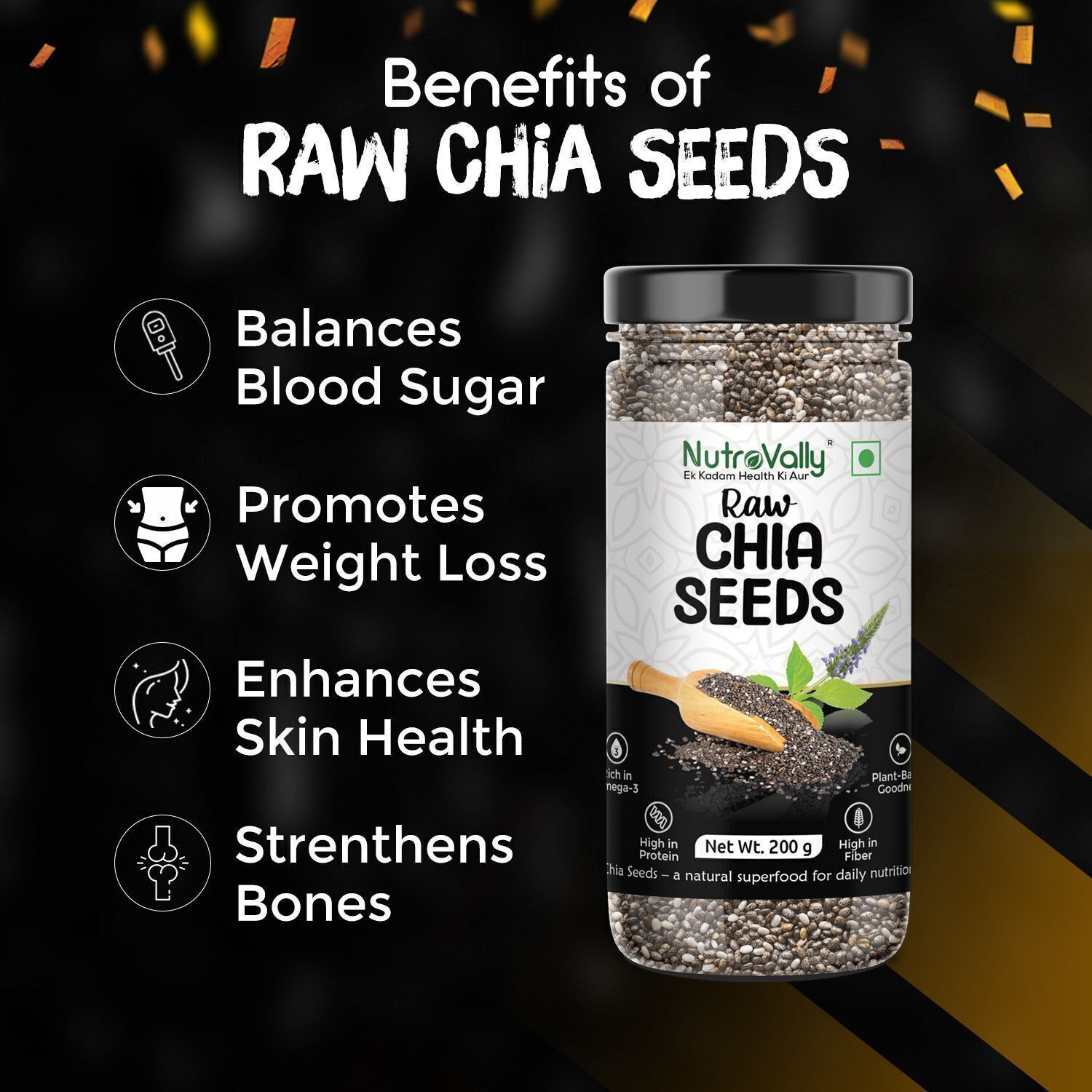 Image of NutroVally Chia & Pumpkin Seed Combo for Weight Loss|Loaded with Omega 3,Fiber & Calcium Chia Seeds, Pumpkin Seeds