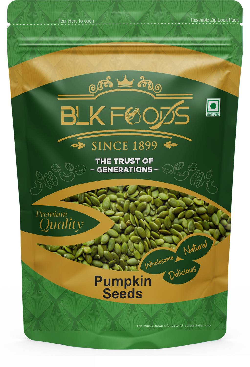 BLK FOODS 1Kg Pumpkin Seeds | Seeds for Eating | Diet Food Pumpkin Seeds
