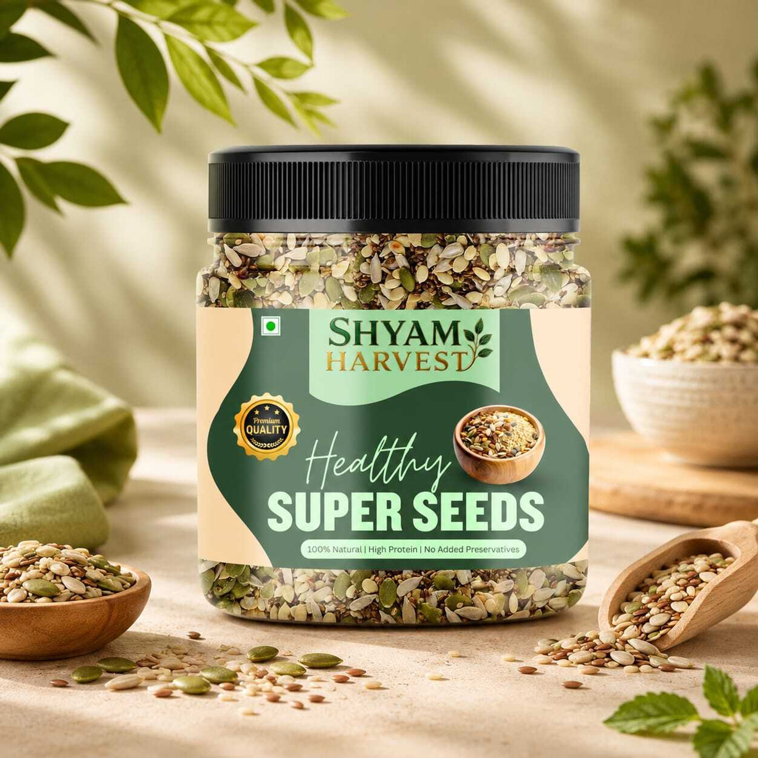 Image of SHYAM HARVEST Mix seeds Basil Seeds, Black Cumin Seeds, Black Chia Seeds, Alphalpha Seeds, Brown Flax Seeds, Brown Chia Seeds, Breadfruit Seeds, Chia Seeds, Cumin Seeds, Cucumber Seeds