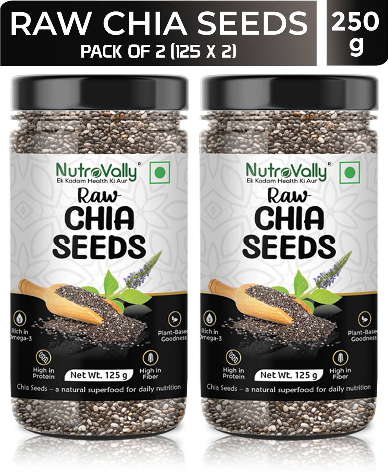 NutroVally Chia Seeds for Weight Loss Rich in Omega3 & 100% Nat