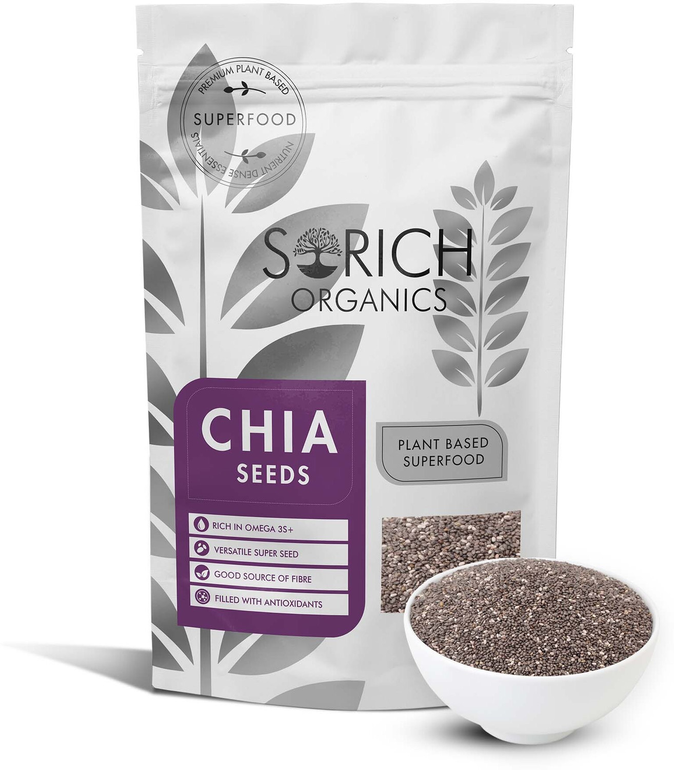 Image of Sorich Organics Raw Chia Seeds for Weight Loss Chia Seeds for Eating Unroasted Chia Seeds