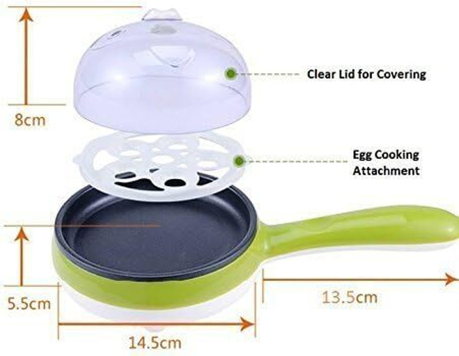 Image of ANGELLADY CREATION egg cooker Multifunction 2 in 1 Electric Egg Boiler Steamer Non-Stick Omelette Frying Pan Egg Cooker