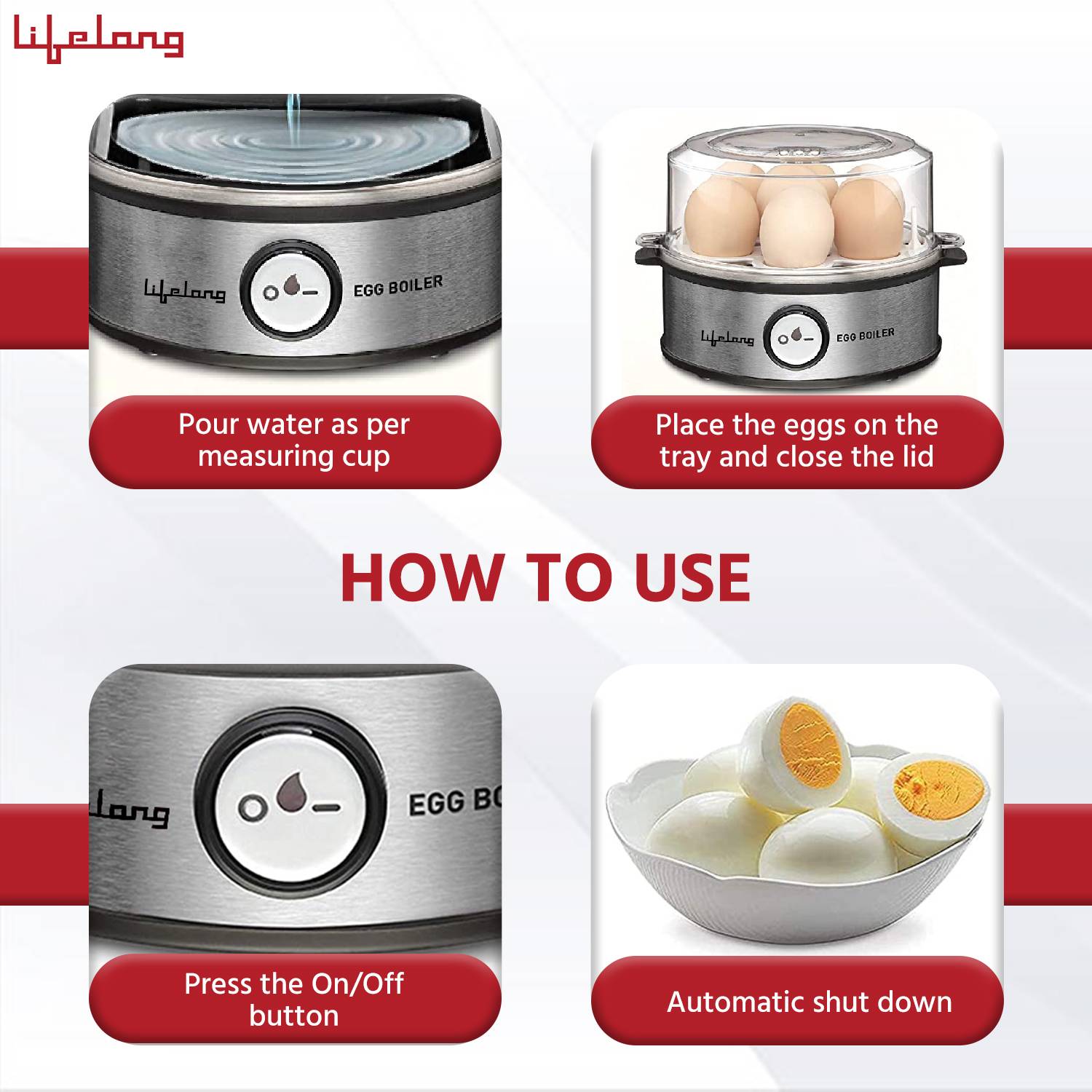 Lifelong LLEB05 Egg Boiler Egg Cooker - Image 3