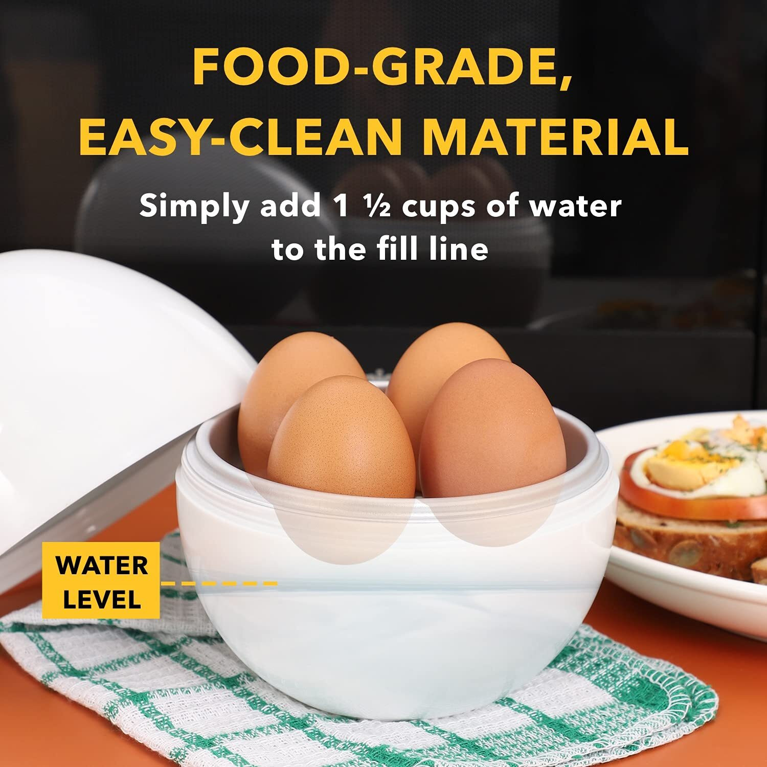Image of Simois Microwave Egg Boiler Cooker 4 Egg Microwave Egg Boiler BPA Free Cooker Soft Medium Hard Eggs Maker Easy Use Egg Cooker