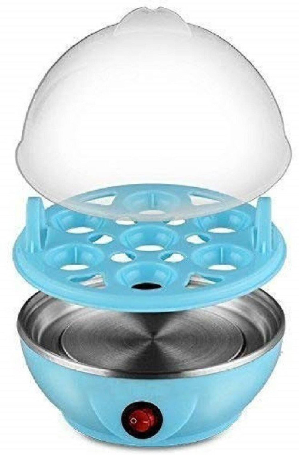 Image of Golden Bucket Electric Egg -Boiler /Poacher Electric Egg Maker with Steamer & Poacher Attachment, Egg Cooker (White, 7 Eggs) Egg Cooker
