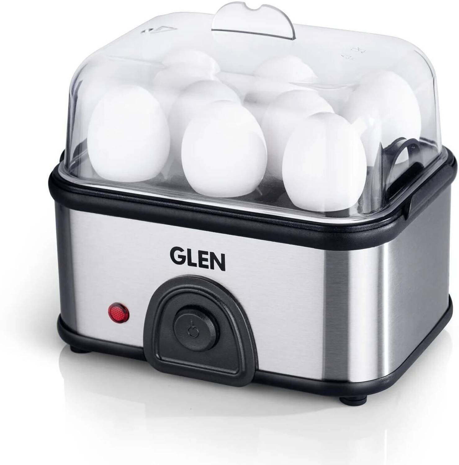 Glen Electric Egg Boiler Steamer Boils 8 Eggs Auto shut Off, Push Button Start 350W SA 3036 Egg Cooker
