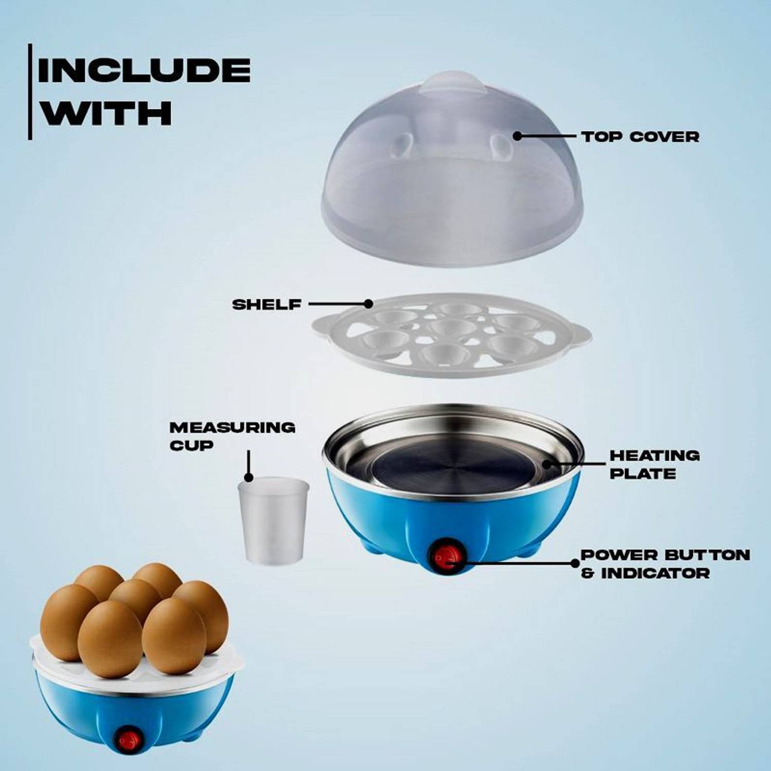 Prisha 7 Egg Plastic Egg Boiler - Image 3