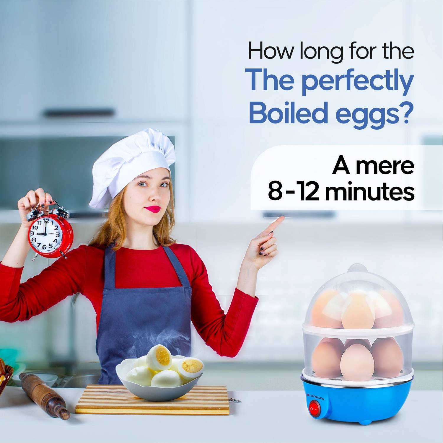 Longway Eggo 14E 350W Egg Cooker Blue - Image 4