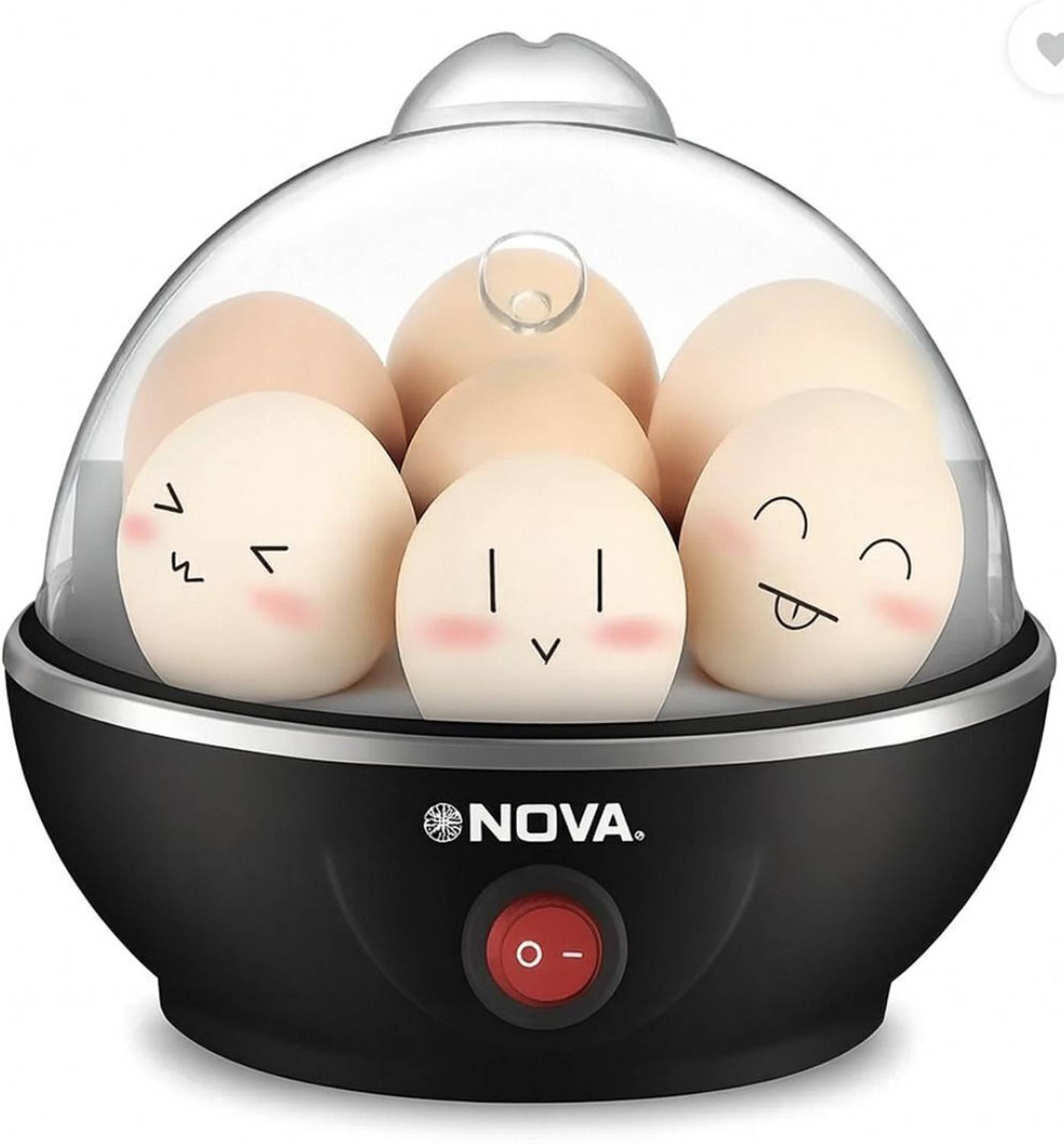 Nova Egg Boiler NEC 1530/04 Egg Cooker (Black, Clear, 7 Eggs)