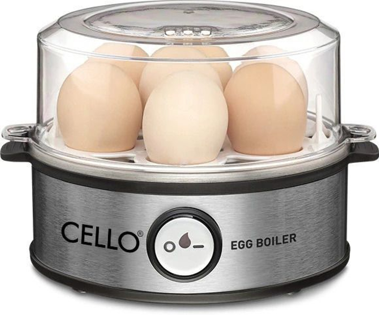 Image of CELLO GEM 7 Smart Egg Boiler 360-Watts Transparent, Boil Up to 7 Eggs Egg Cooker