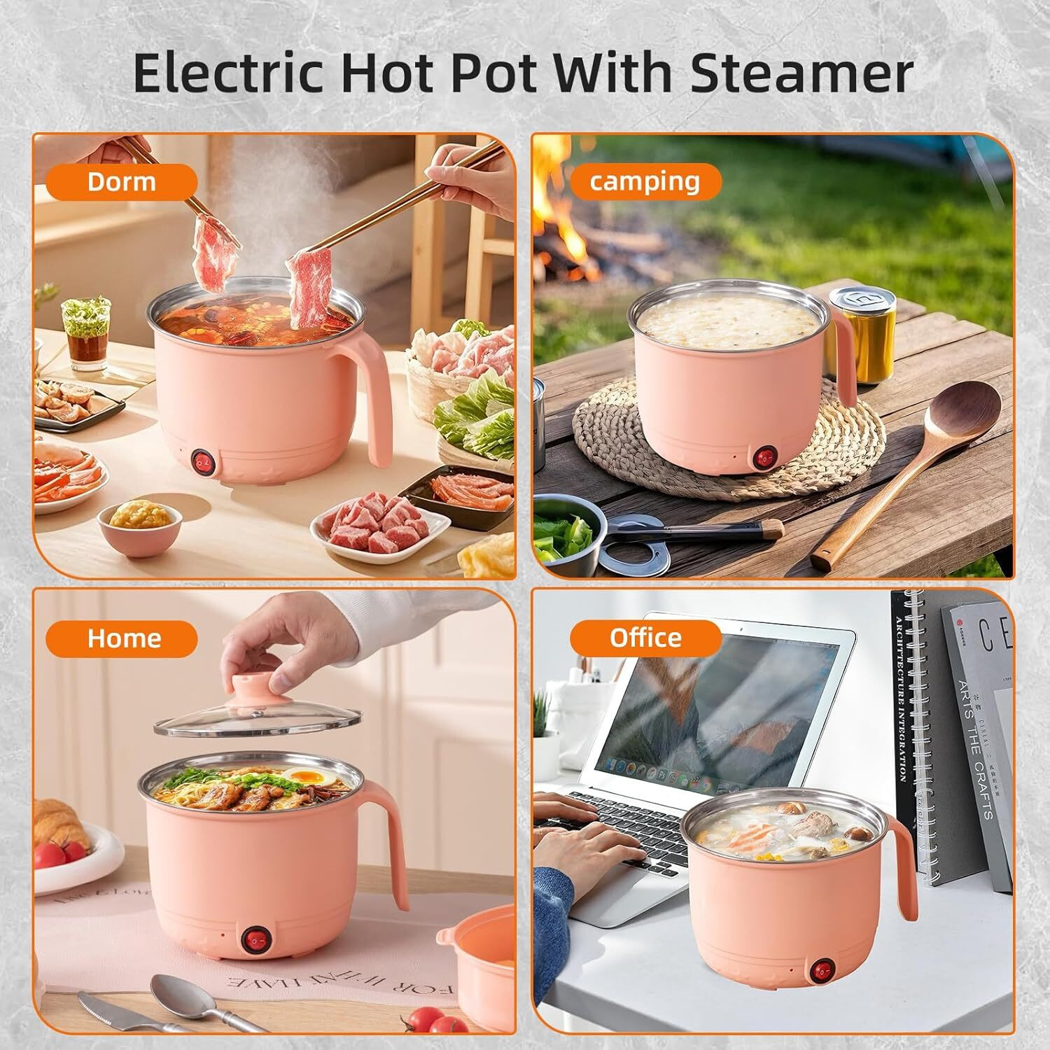 Image of DEALZONE Electric Cooking Pot, Steamer with Egg try 1.5L Multi Cooker with Concealed Base Electric Pressure Cooker, Food Steamer, Rice Cooker, Travel Cooker, Egg Boiler
