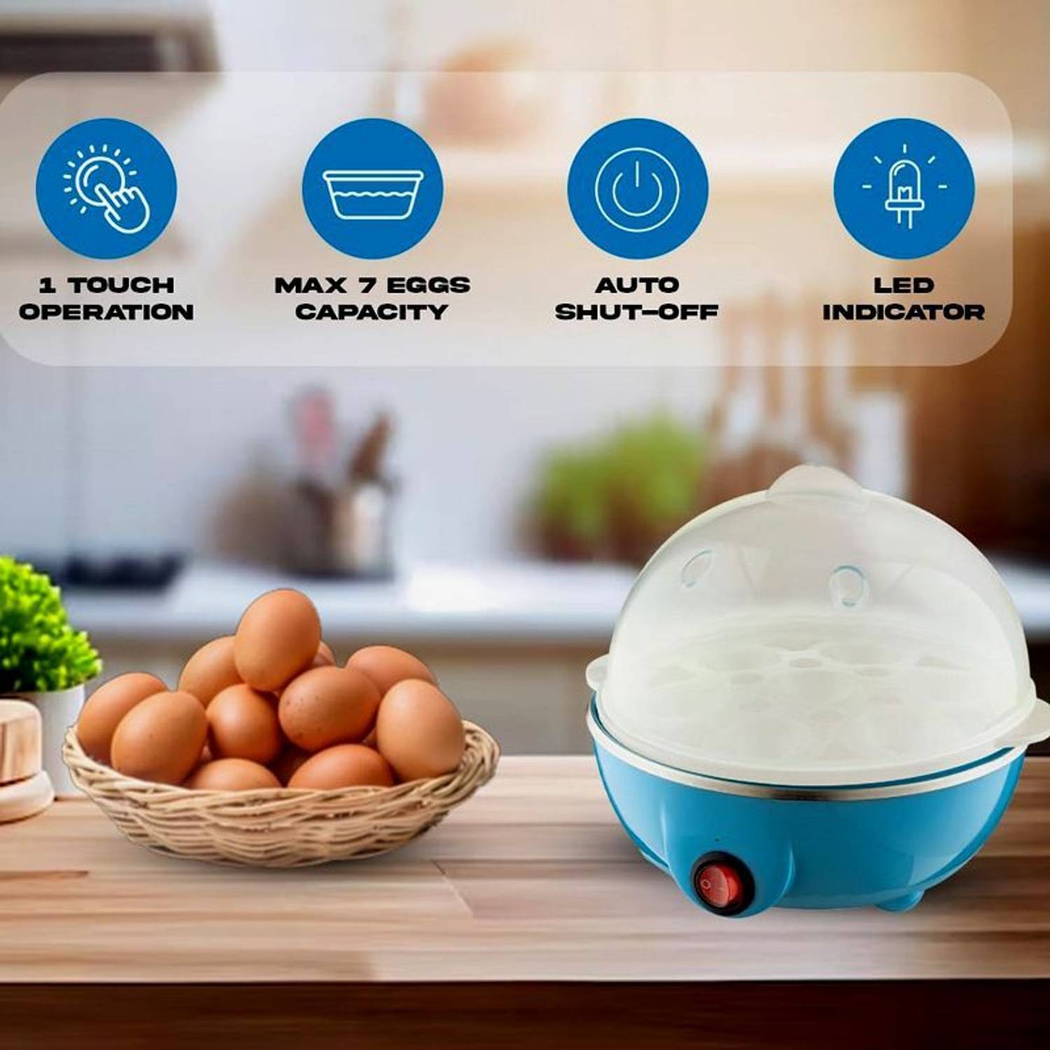 Prisha 7 Egg Plastic Egg Boiler - Image 4