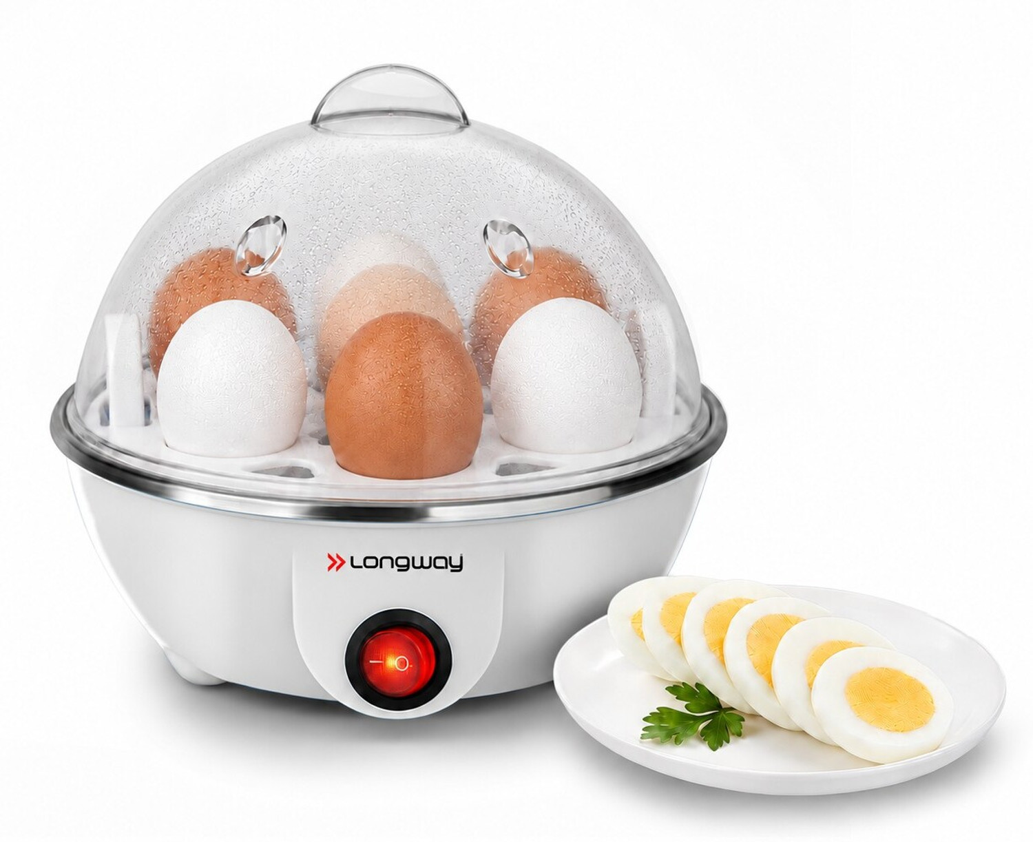 Image of Longway Eggo 350 Watt Egg Boiler /Cooker for Steaming, Cooking & Boiling Egg Cooker