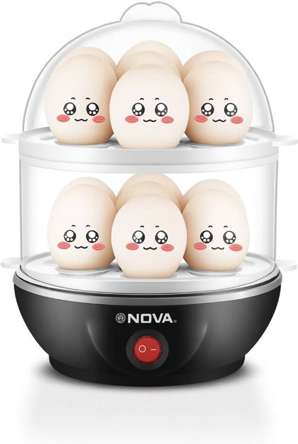 Nova Double Layer Electric Egg Boiler NEC 1532/02 Egg Cooker (Bla