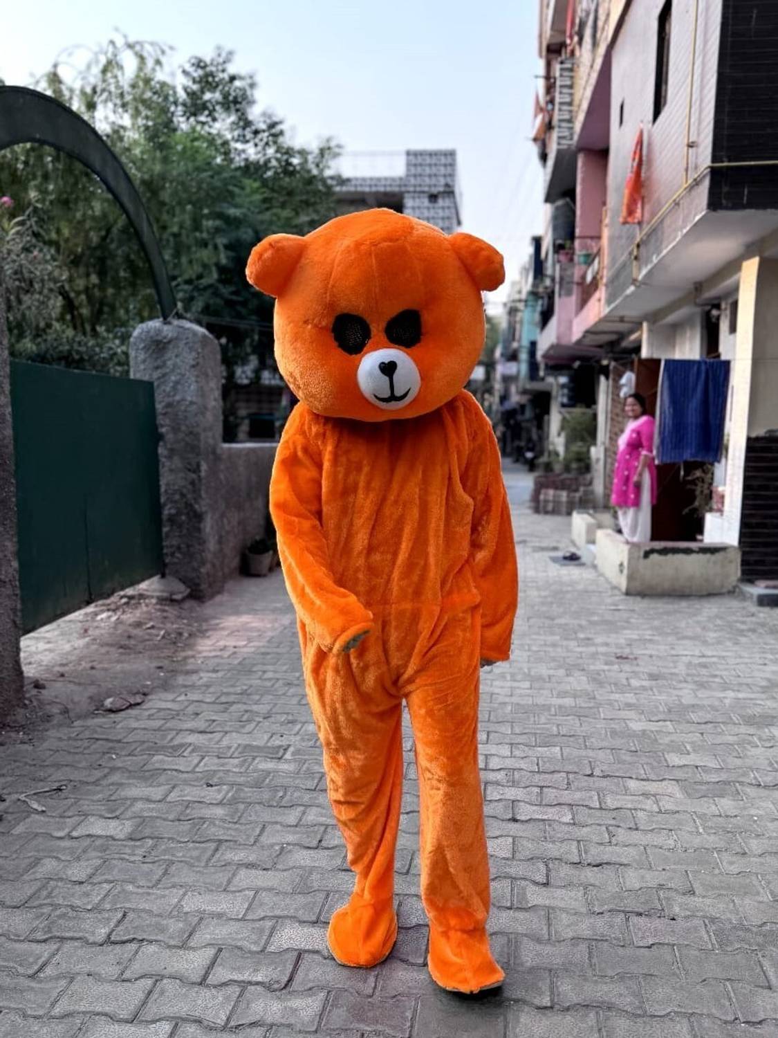 BGT Superior Quality - Orange Teddy Bear Mascot Costume For Prank/Birthday Party Elders Halloween Costume