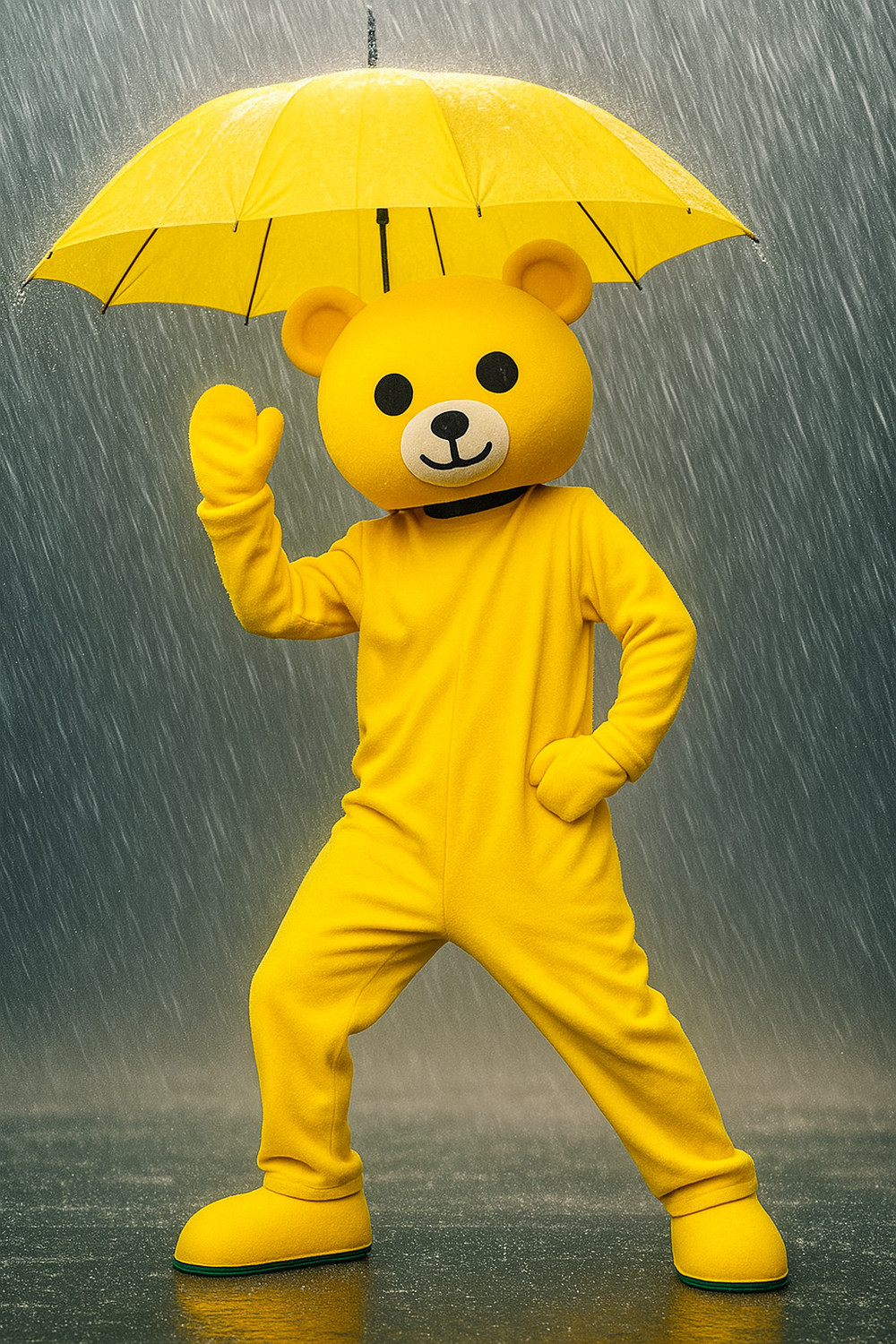 Image of GLOBAL HALLOWEEN MASCOT YELLOW TEDDY BEAR MASCOT BARRISH LOOK Elders Halloween Costume