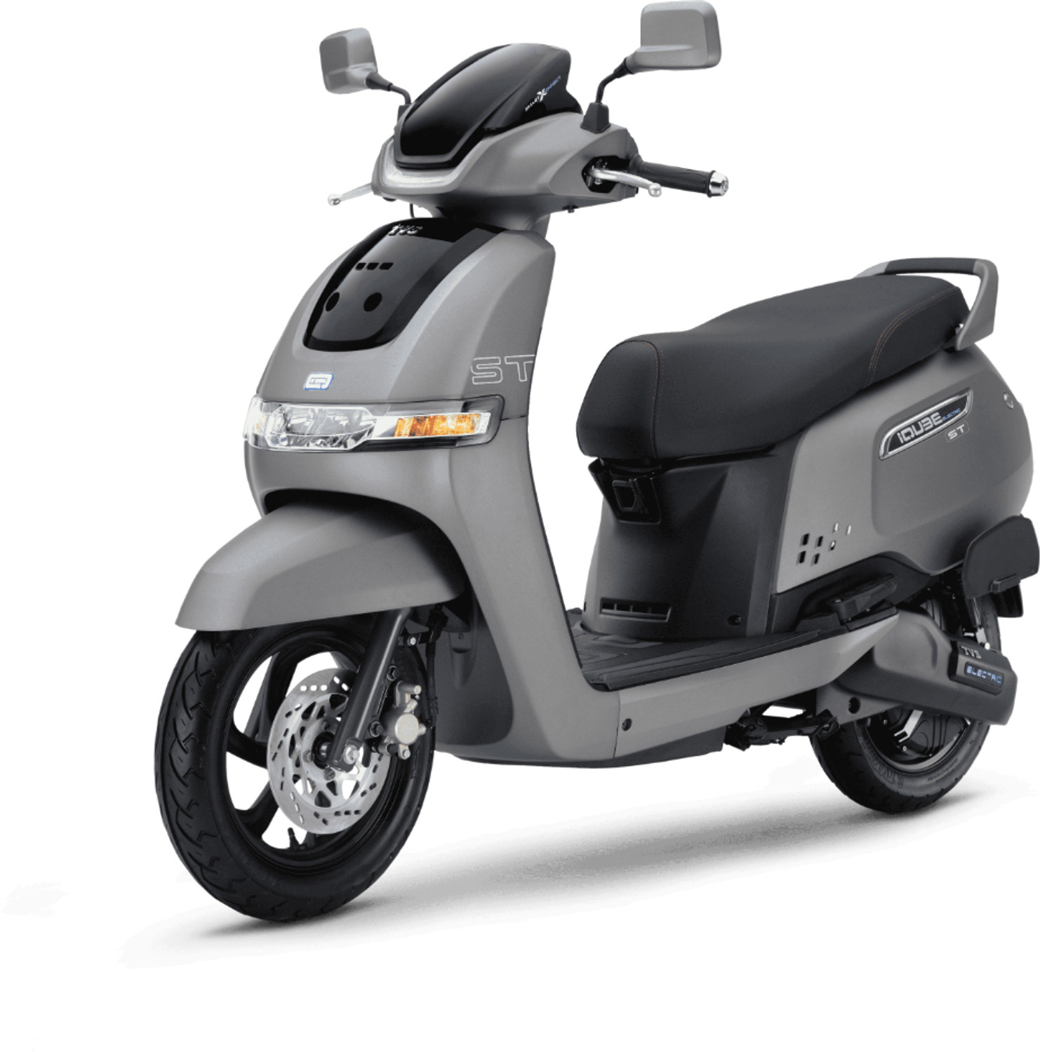 Image of TVS iQube ST 3.4 kWh Booking for Ex-Showroom Price (With Charger, Titanium Grey Matte)