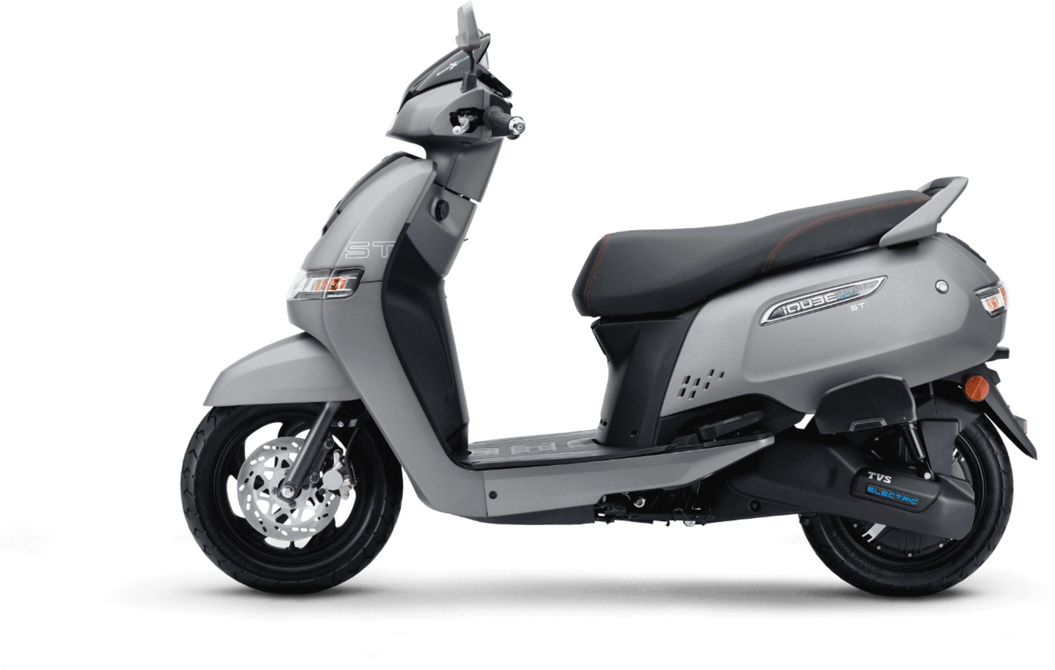 Image of TVS iQube ST 3.4 kWh Booking for Ex-Showroom Price (With Charger, Titanium Grey Matte)