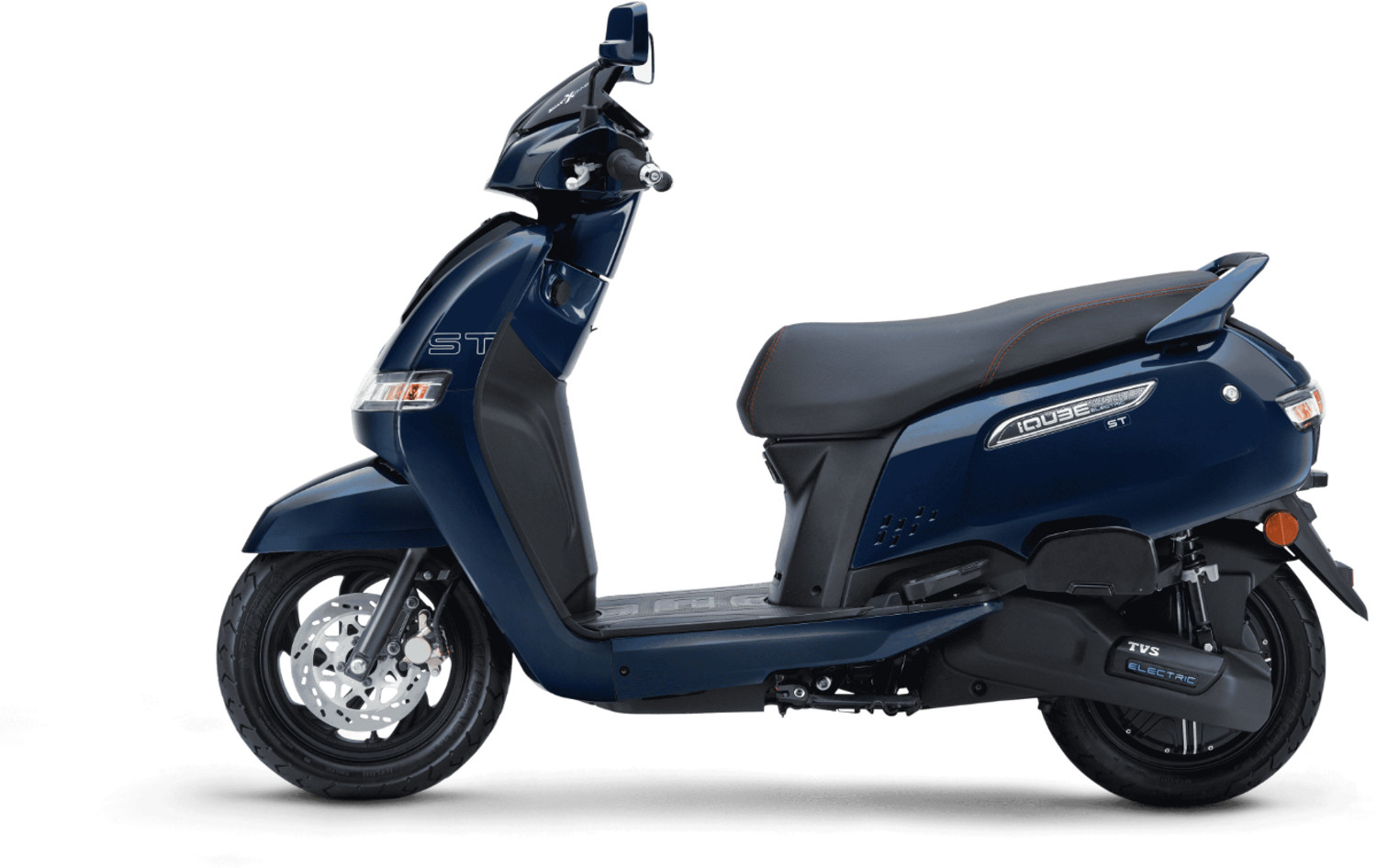 Image of TVS iQube ST 3.4 kWh Booking for Ex-Showroom Price (With Charger, Starlight Blue Glossy)