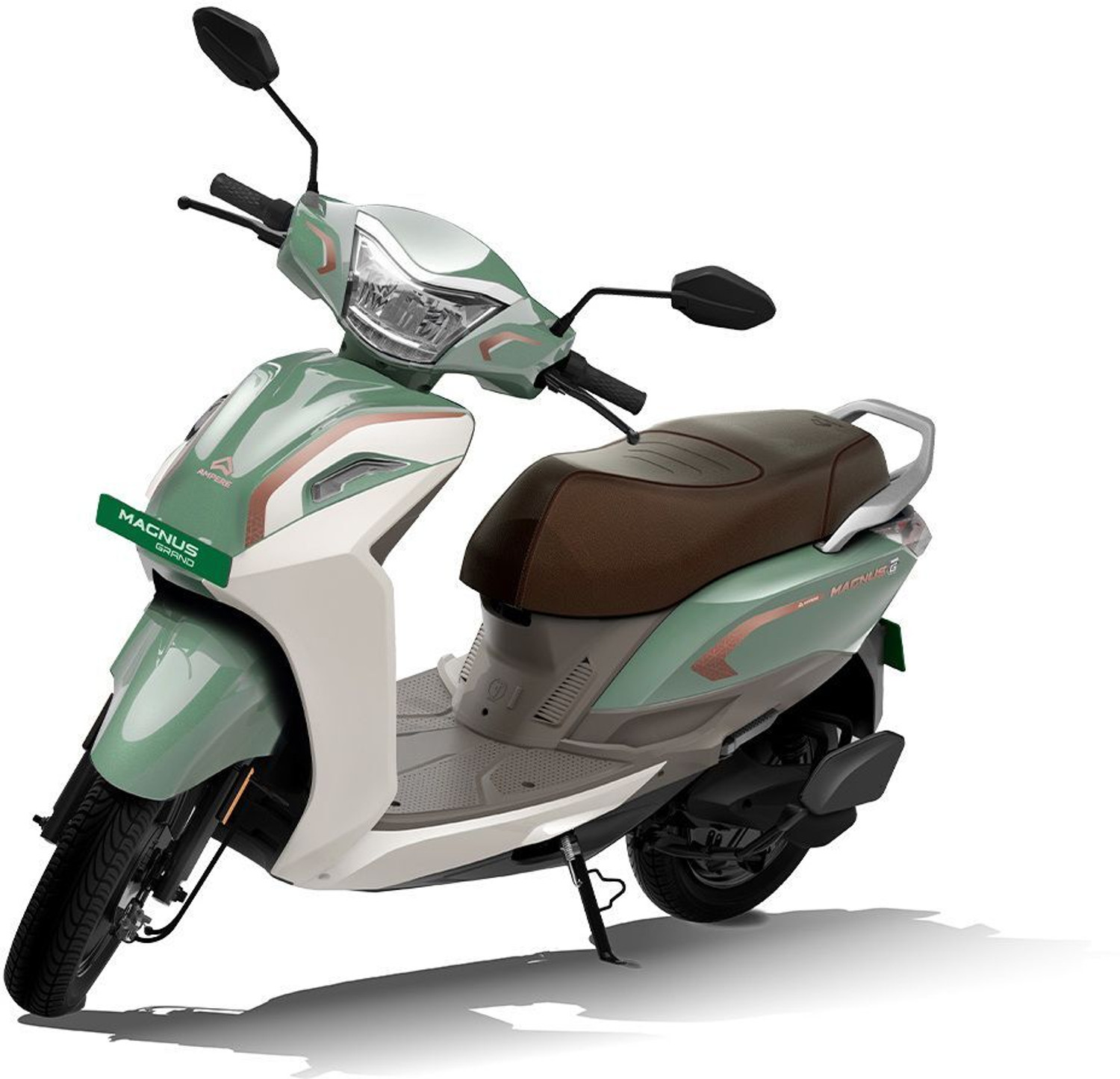 Image of Ampere Magnus Grand Electric Scooter by Greaves |165mm Ground Clearance | 15 Paise /km| Advanced 3.5 Digital Cluster Booking for Ex-Showroom Price (With Charger, Matcha Green)