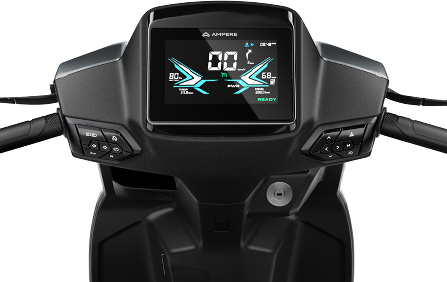 Image of Ampere Nexus EX+ with Intellipack Electric Scooter by Greaves 136 km IDC Range I Next Gen LFP Battery Booking for Ex-Showroom Price (With Charger, Carbon Knight)